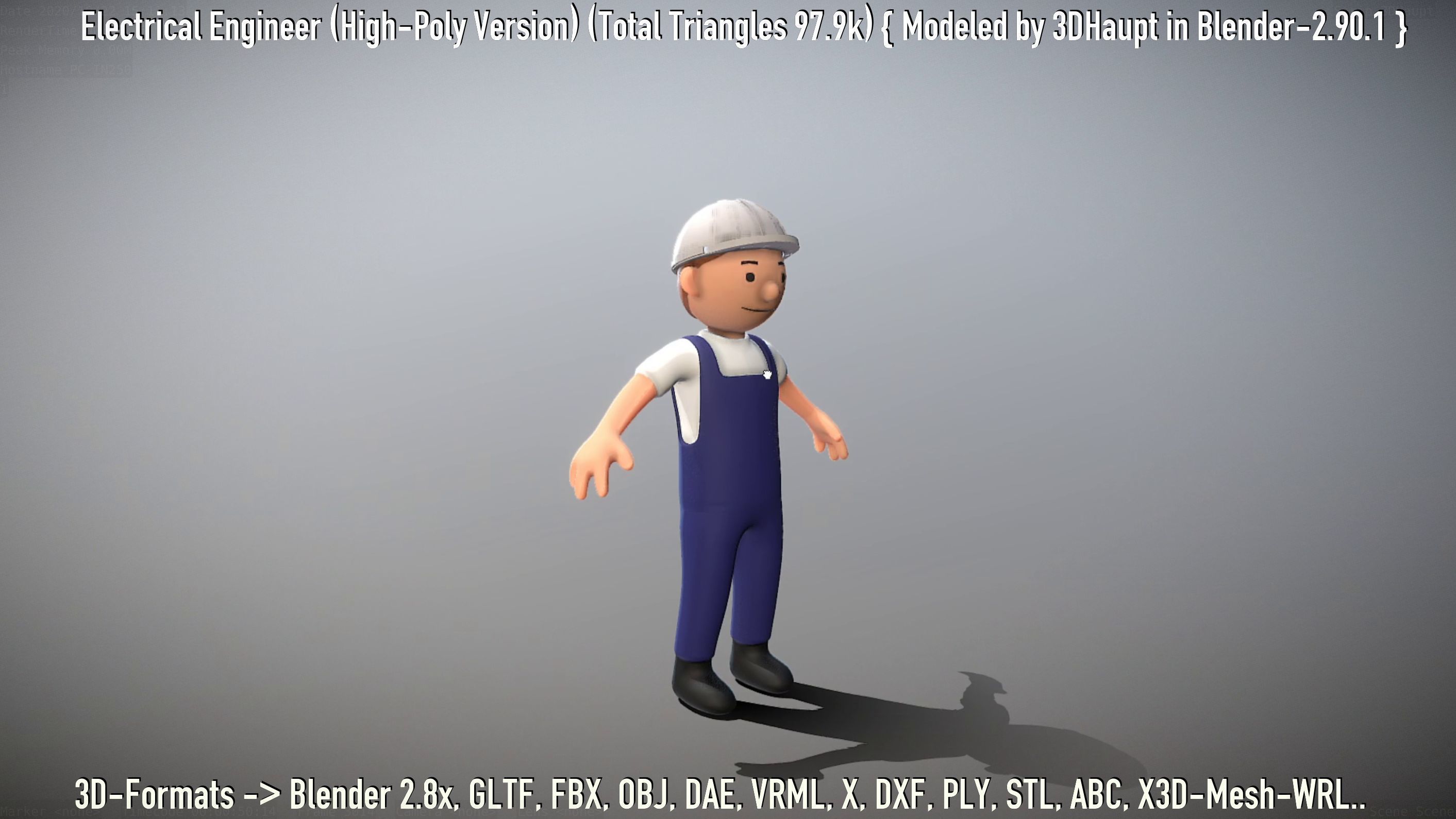 Electrical Engineer High-Poly Version Not Rigged 3D model_67