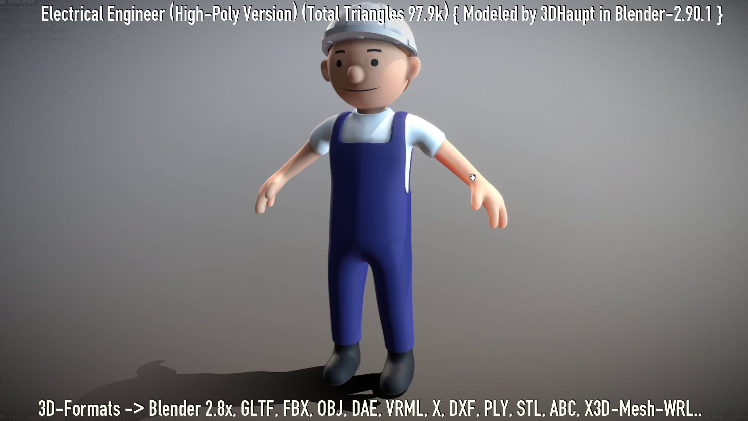 Electrical Engineer High-Poly Version Not Rigged 3D model_38