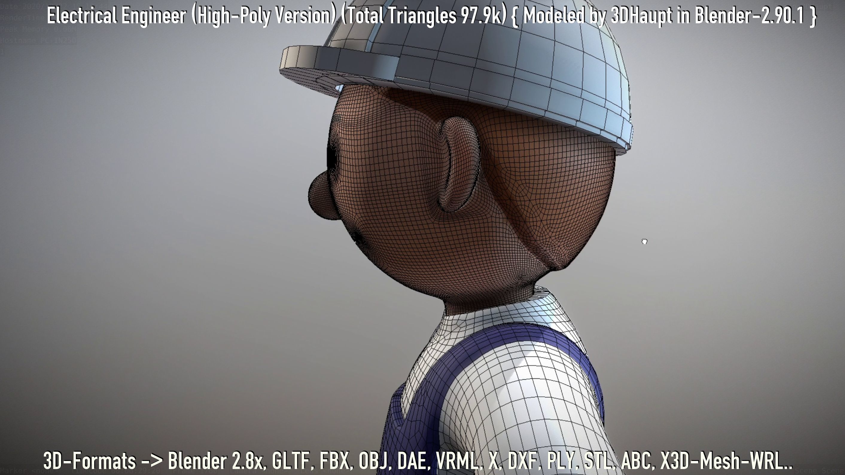 Electrical Engineer High-Poly Version Not Rigged 3D model_134