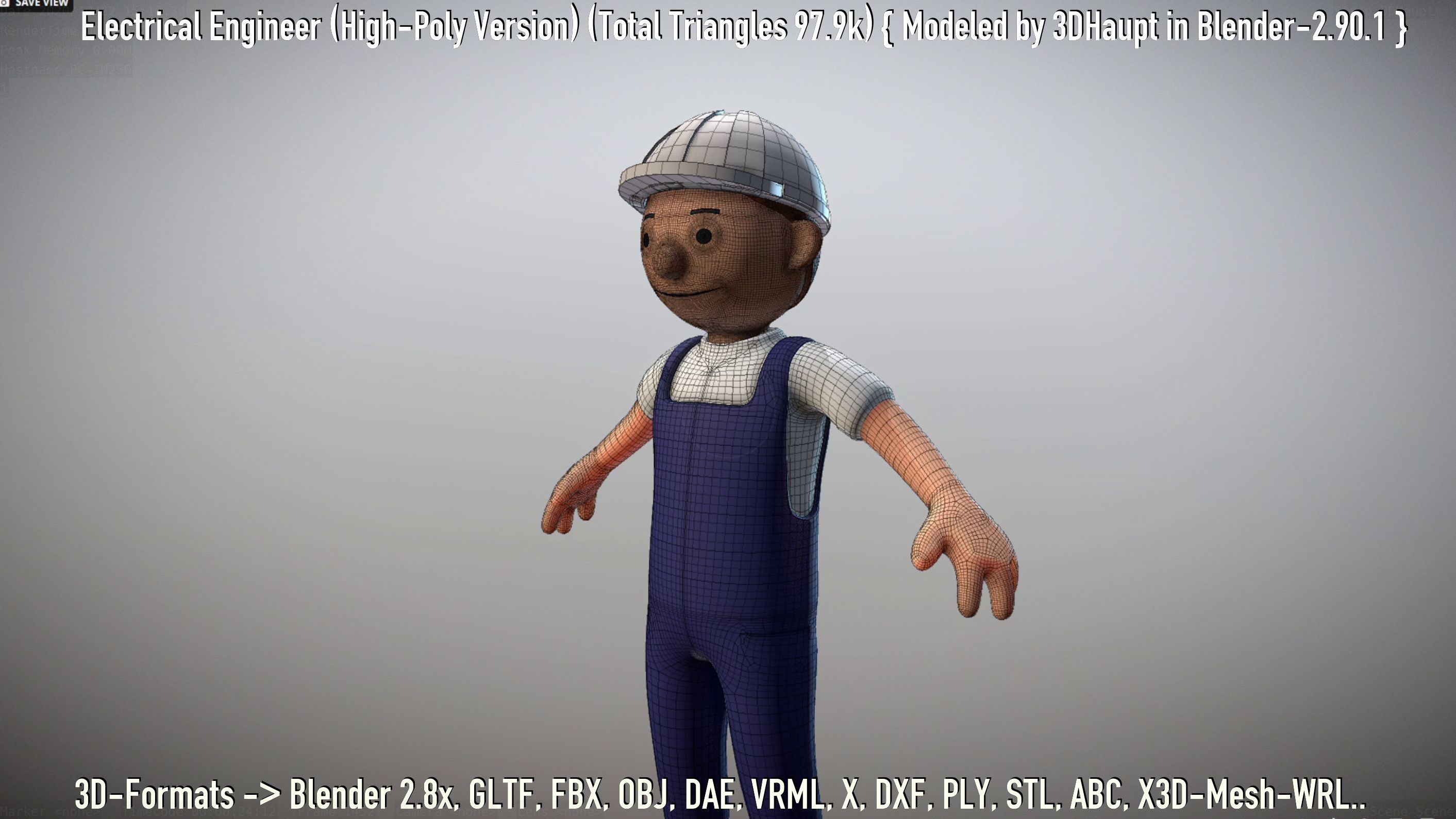 Electrical Engineer High-Poly Version Not Rigged 3D model_51