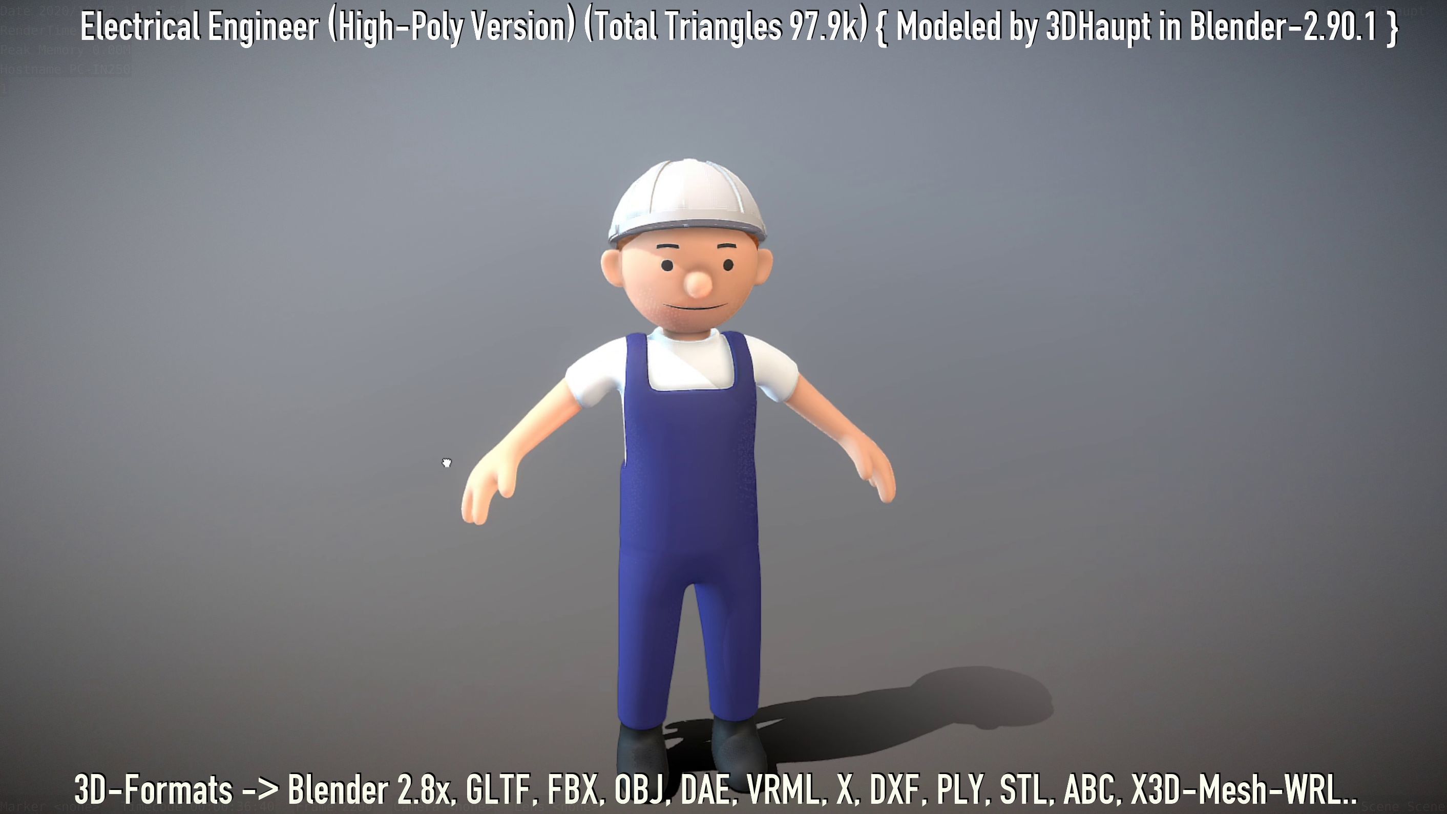 Electrical Engineer High-Poly Version Not Rigged 3D model_119