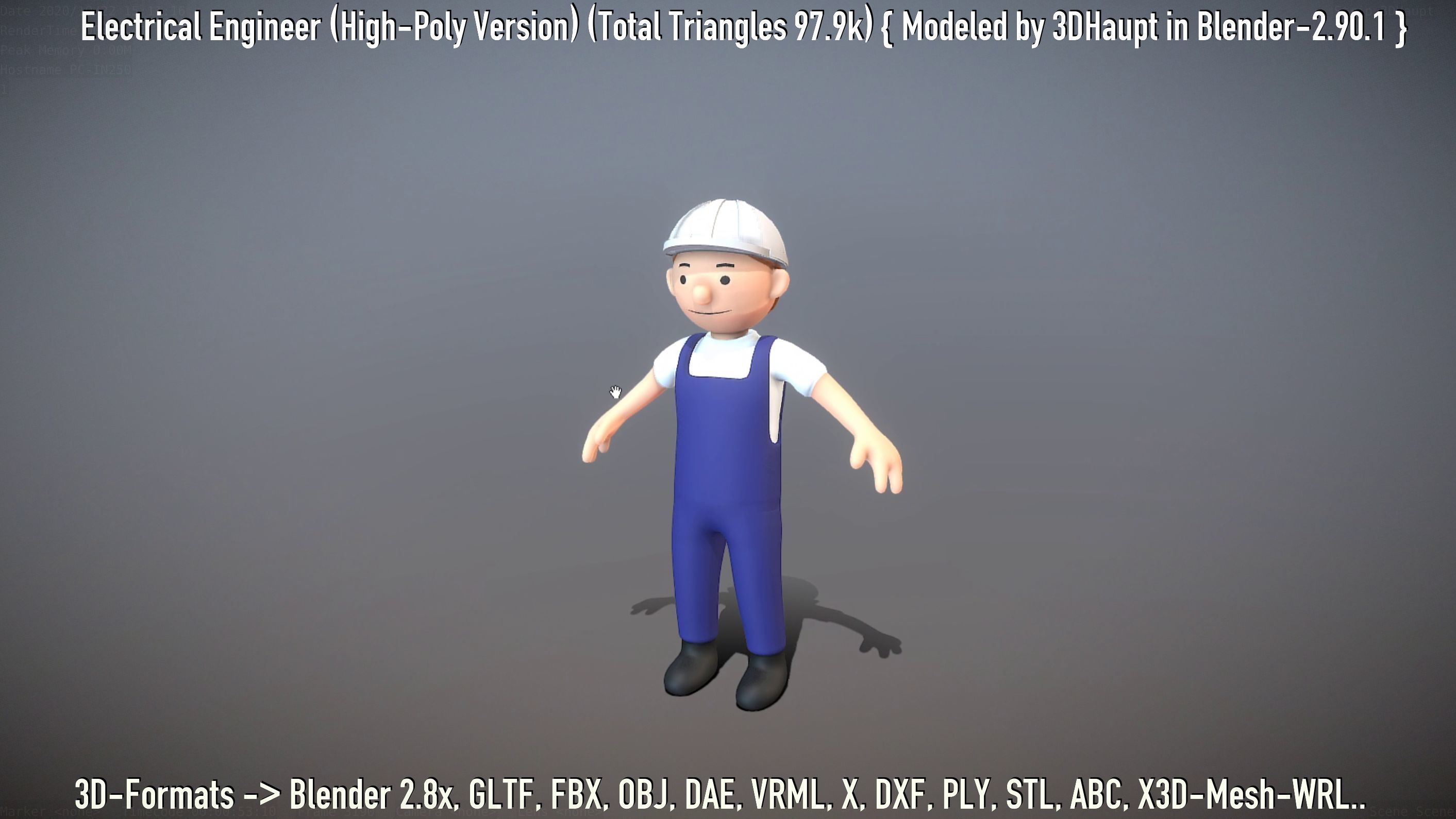 Electrical Engineer High-Poly Version Not Rigged 3D model_95