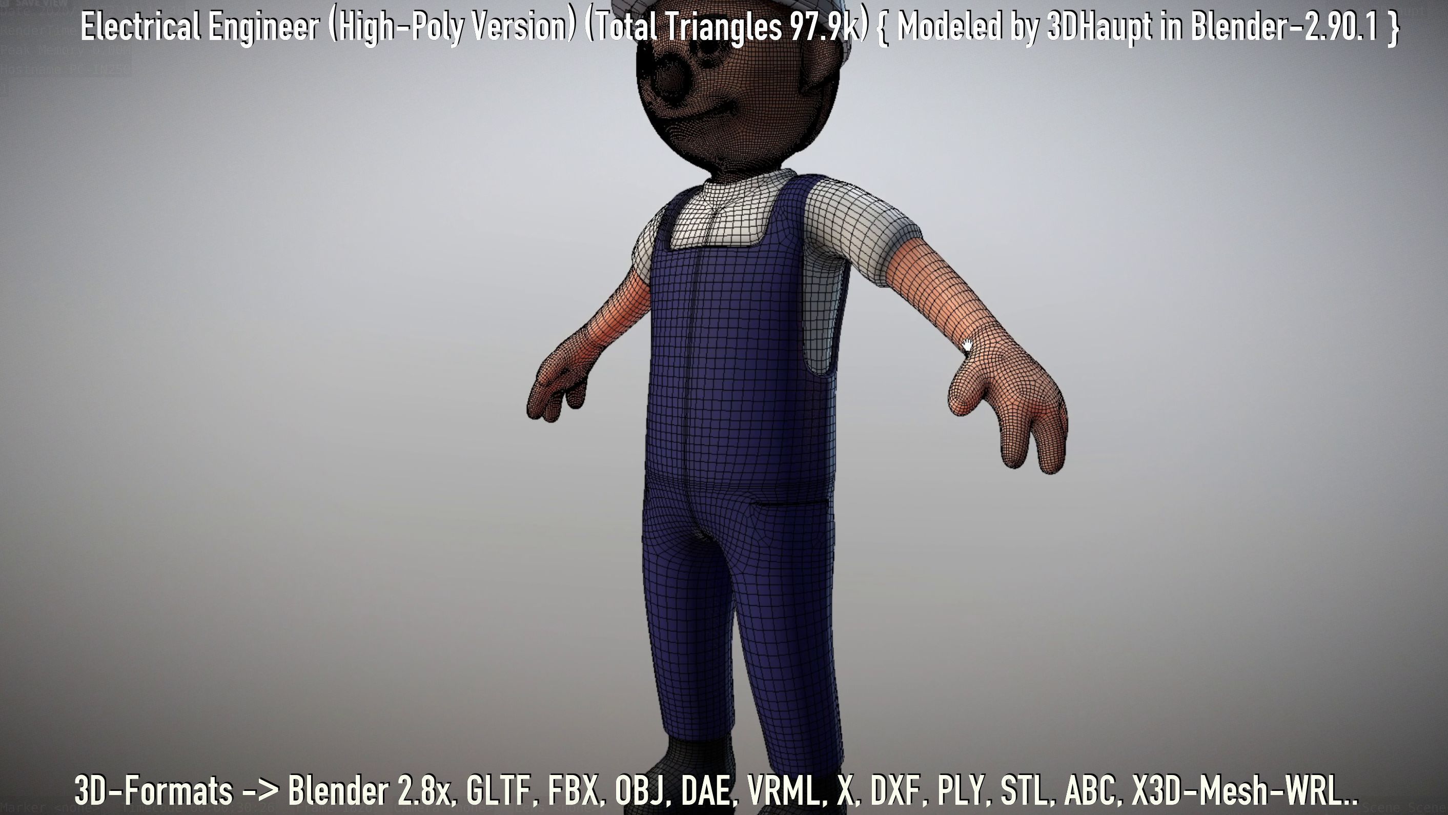 Electrical Engineer High-Poly Version Not Rigged 3D model_83