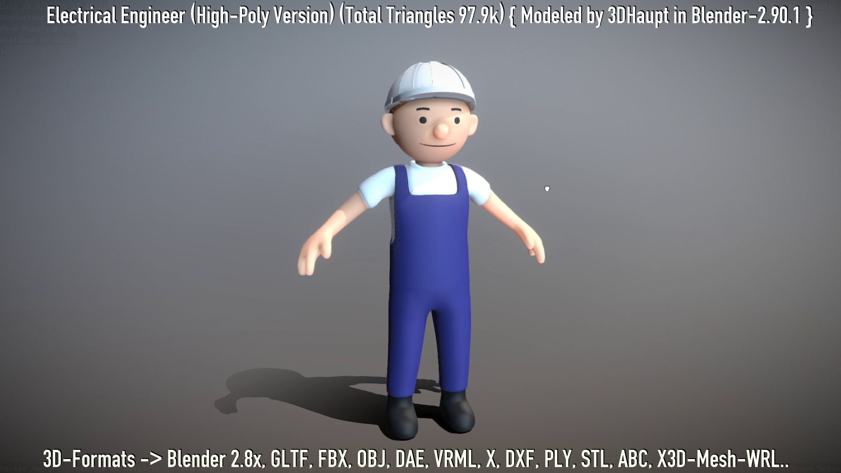 Electrical Engineer High-Poly Version Not Rigged 3D model_74