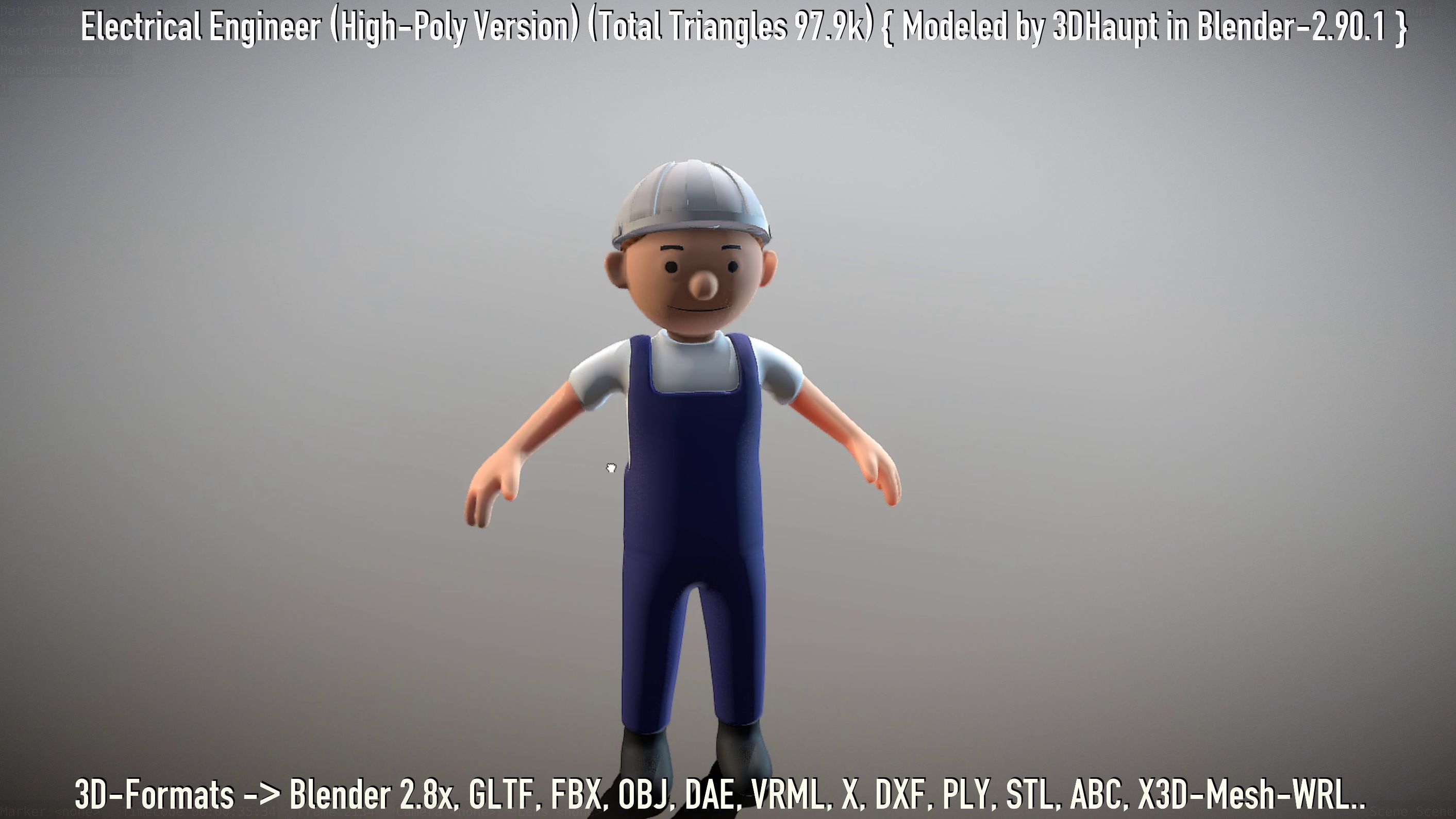 Electrical Engineer High-Poly Version Not Rigged 3D model_56
