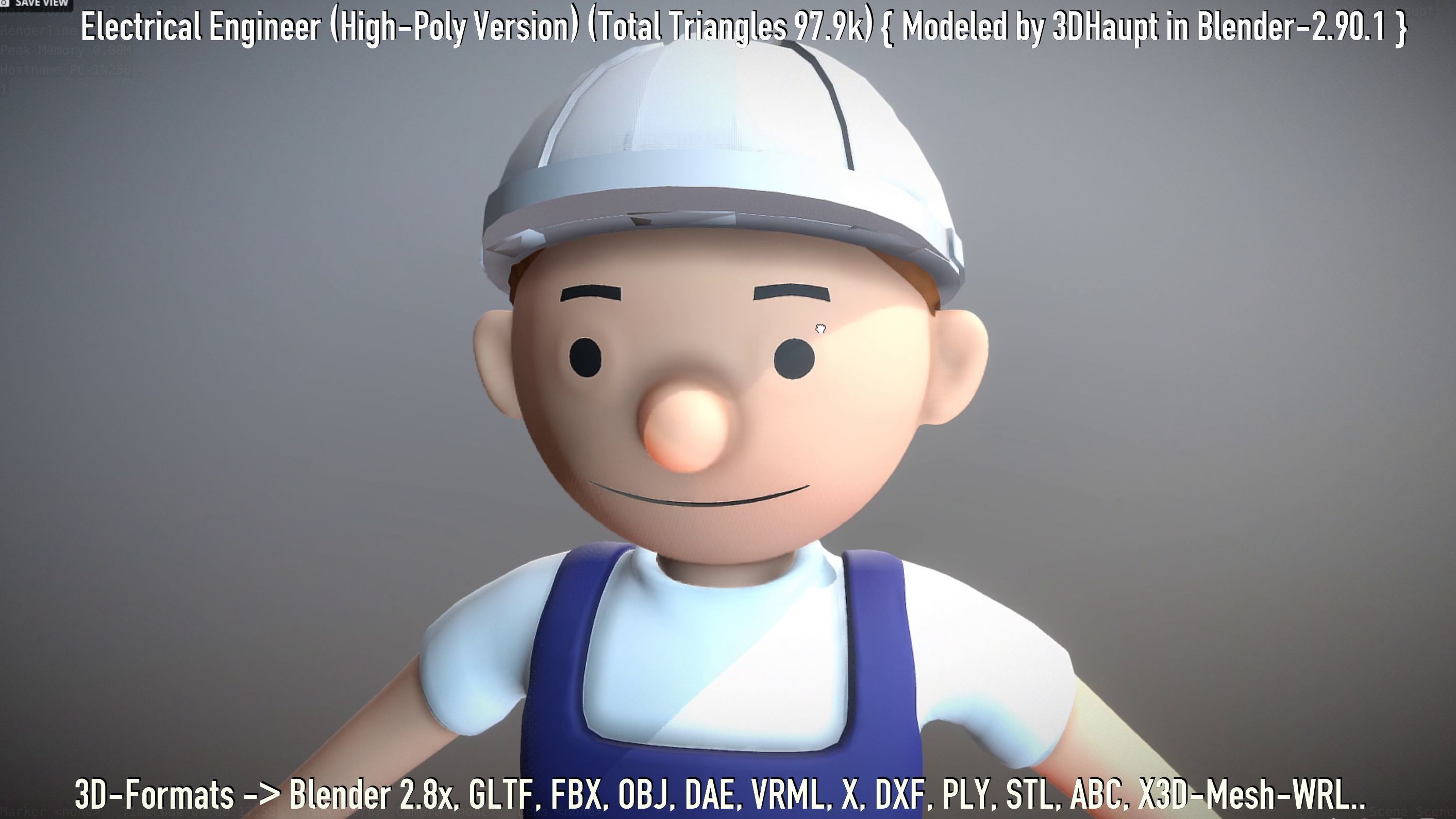 Electrical Engineer High-Poly Version Not Rigged 3D model_143