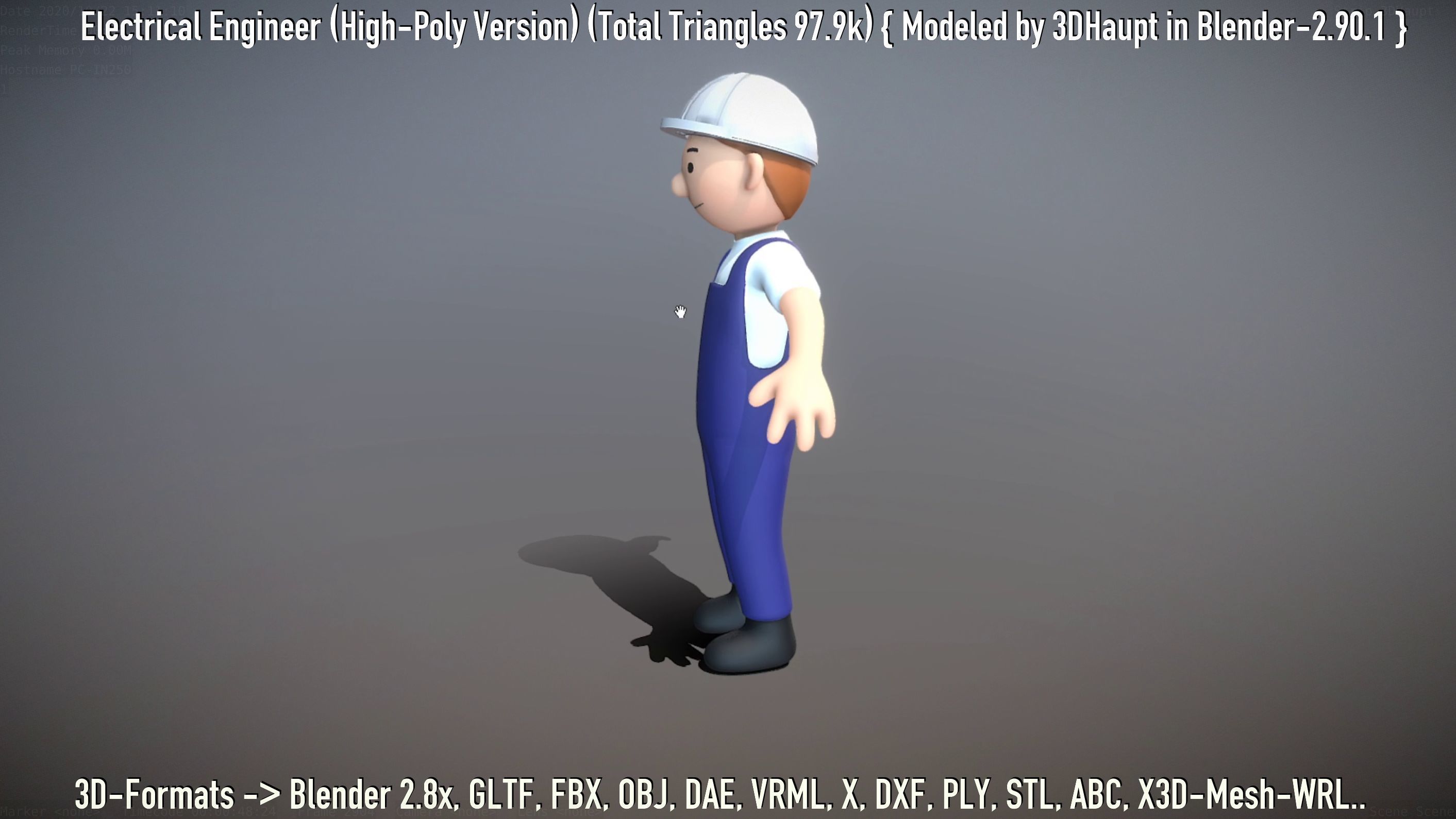 Electrical Engineer High-Poly Version Not Rigged 3D model_19