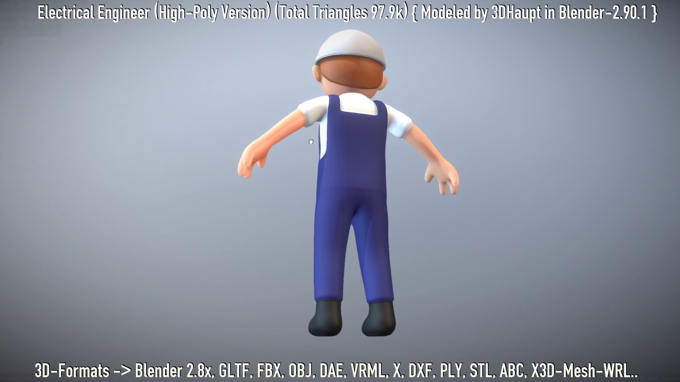 Electrical Engineer High-Poly Version Not Rigged 3D model_107