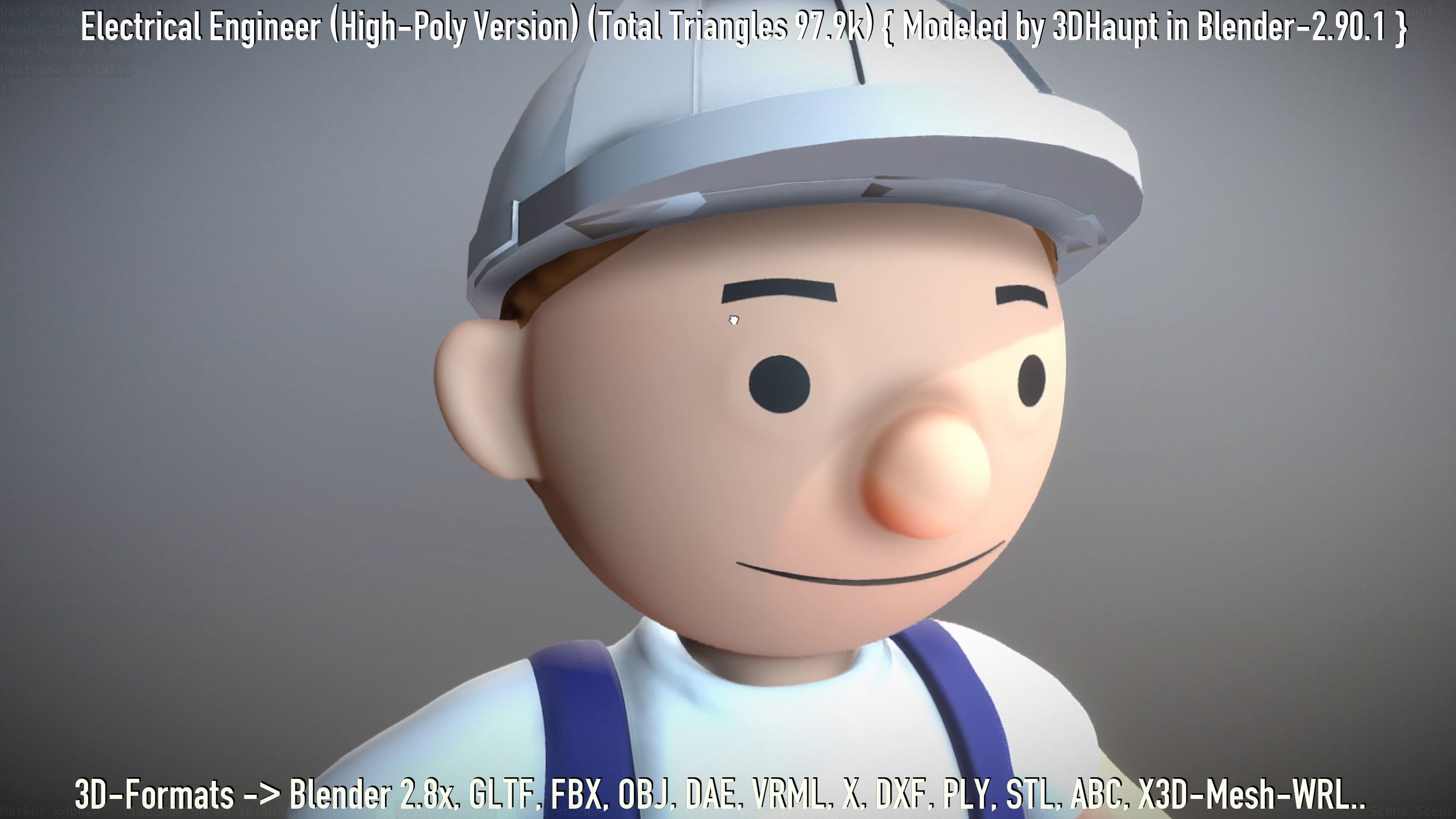 Electrical Engineer High-Poly Version Not Rigged 3D model_123
