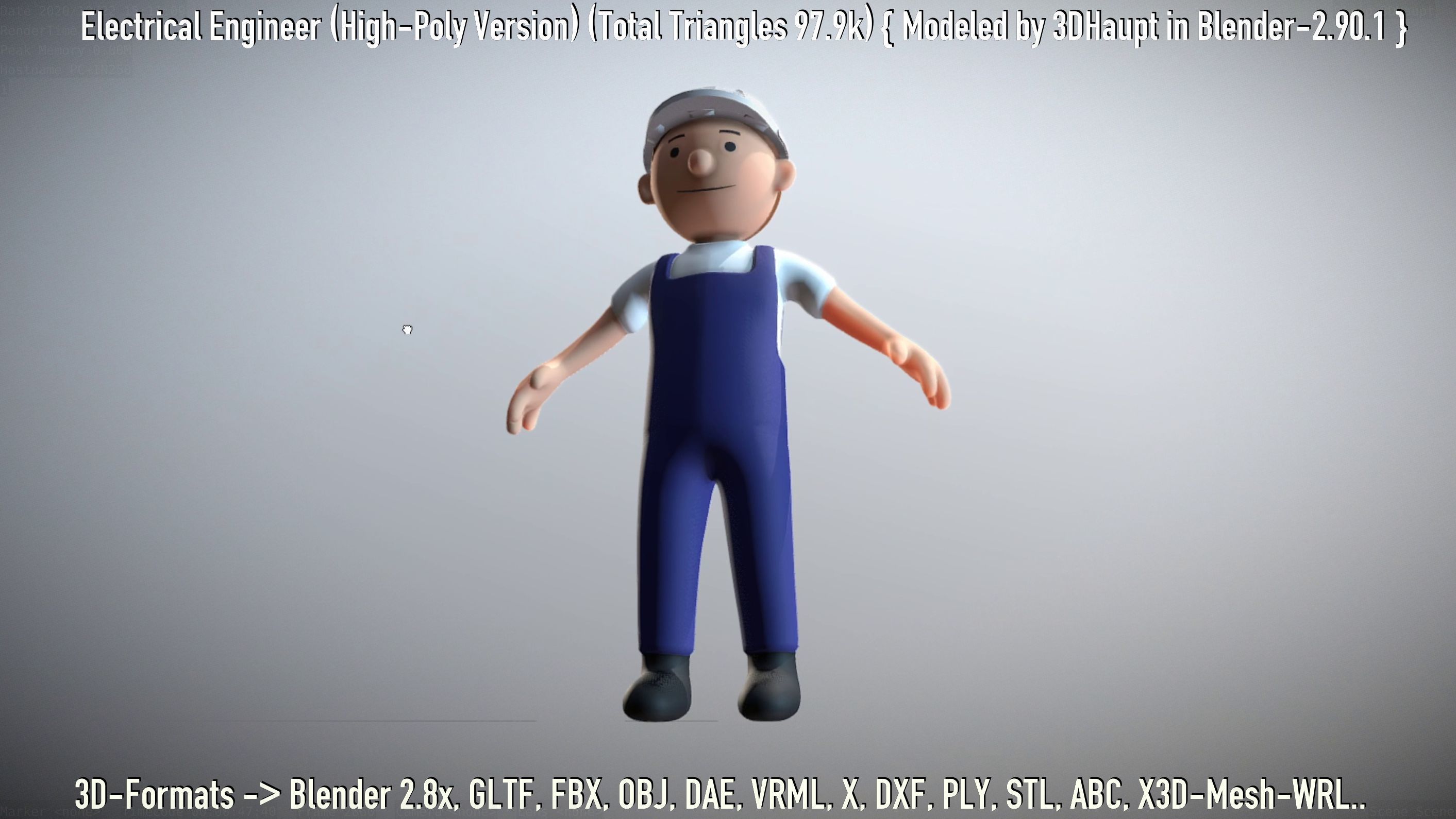 Electrical Engineer High-Poly Version Not Rigged 3D model_148