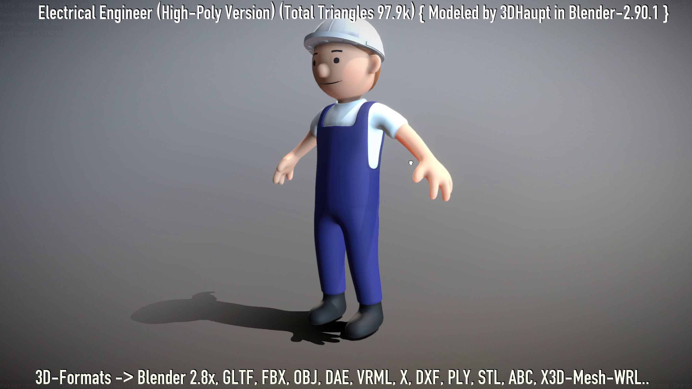 Electrical Engineer High-Poly Version Not Rigged 3D model_18