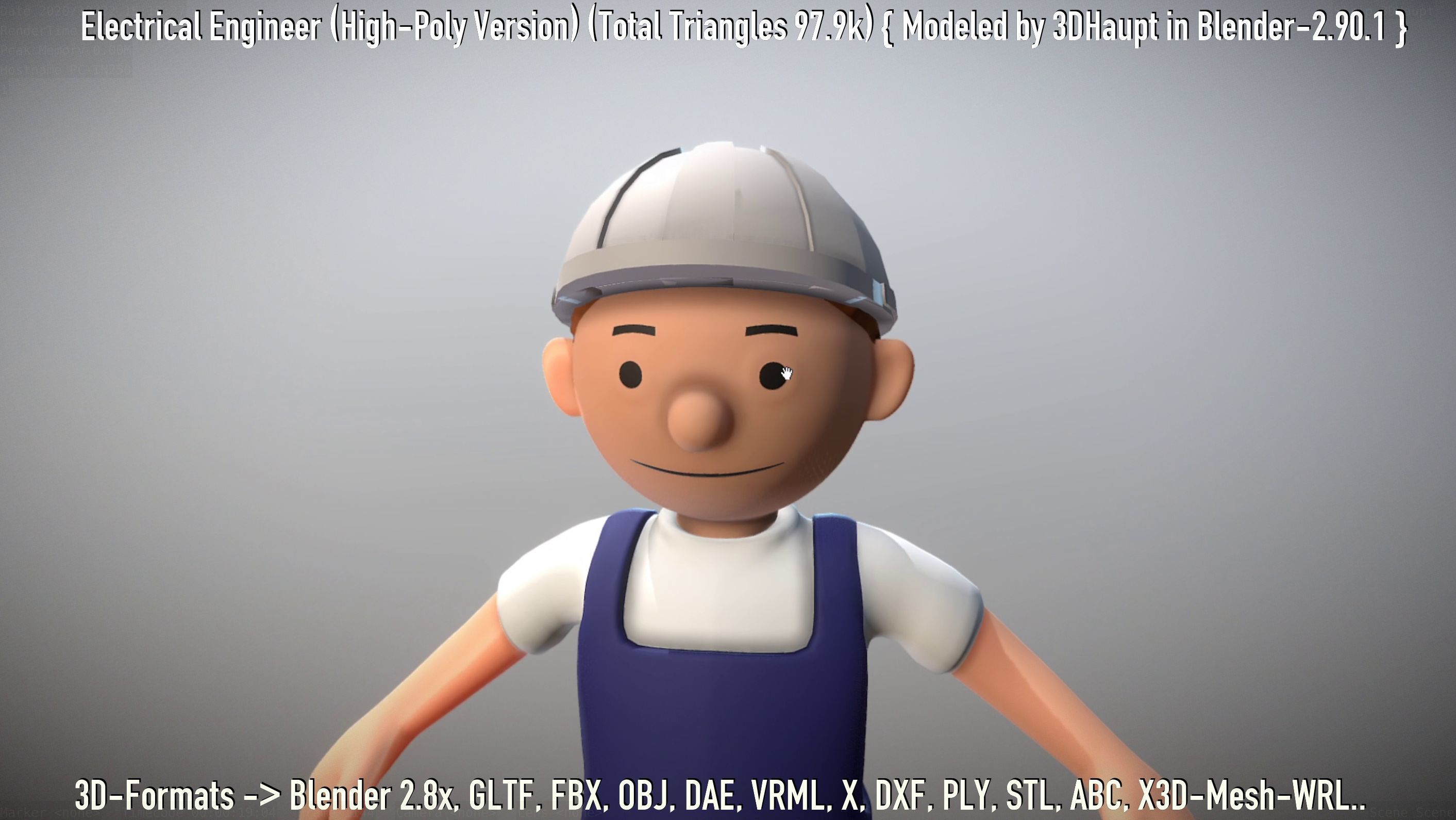Electrical Engineer High-Poly Version Not Rigged 3D model_76