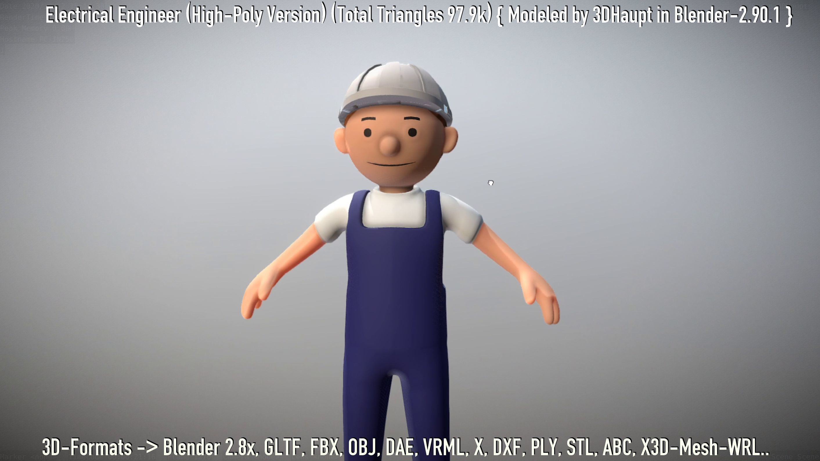 Electrical Engineer High-Poly Version Not Rigged 3D model_115