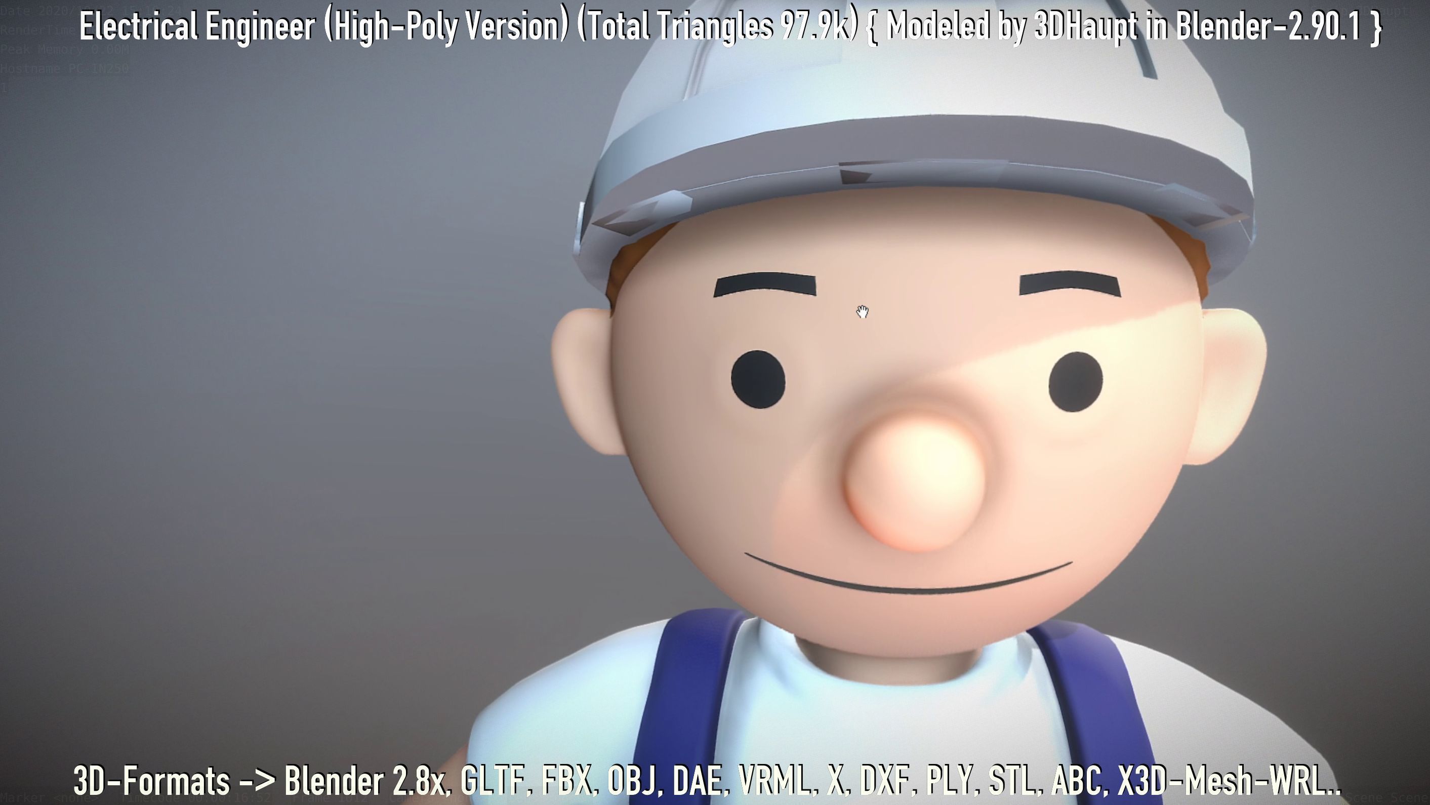 Electrical Engineer High-Poly Version Not Rigged 3D model_75