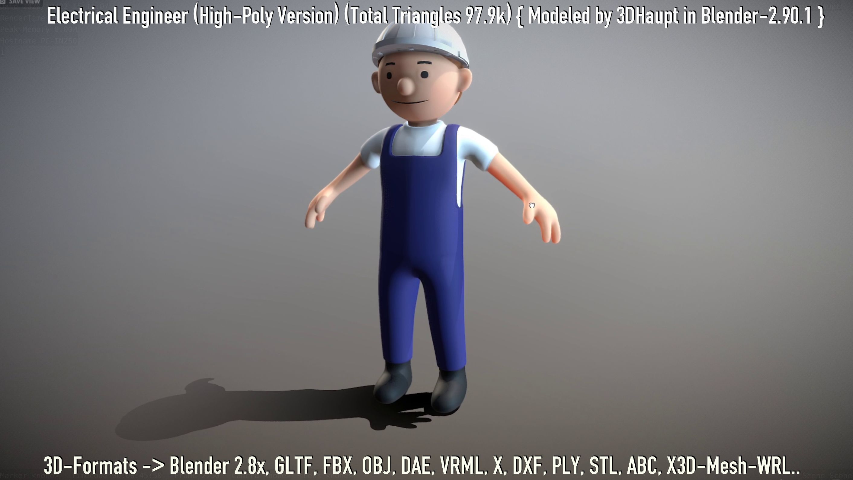 Electrical Engineer High-Poly Version Not Rigged 3D model_132