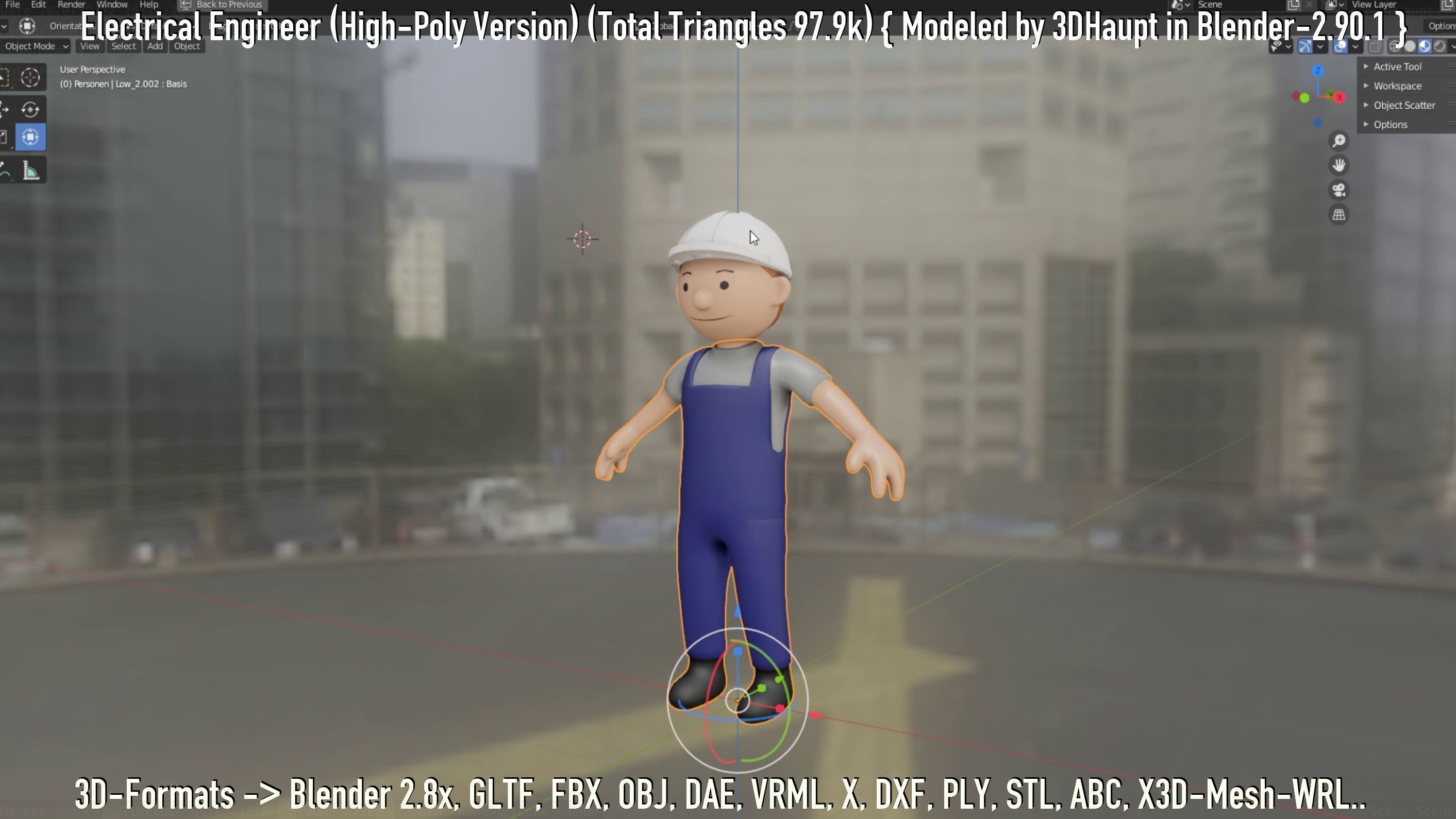 Electrical Engineer High-Poly Version Not Rigged 3D model_122