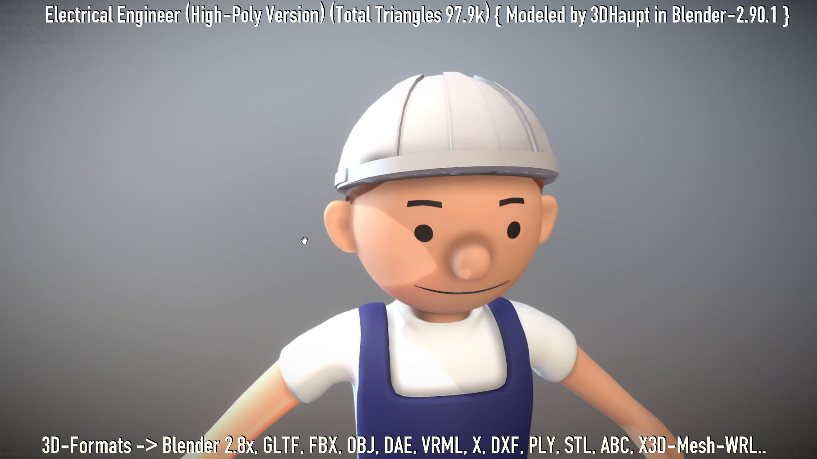 Electrical Engineer High-Poly Version Not Rigged 3D model_152