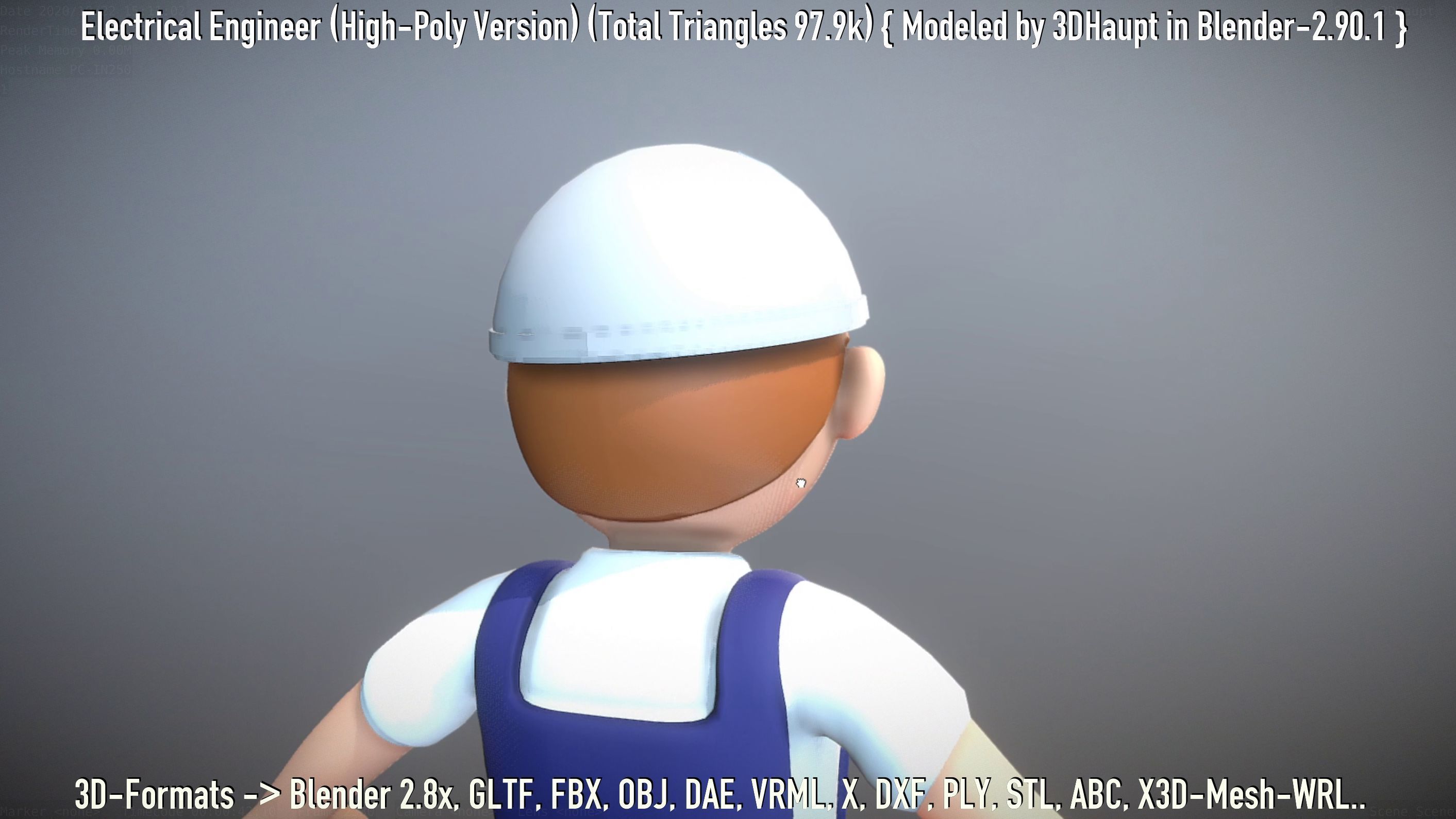 Electrical Engineer High-Poly Version Not Rigged 3D model_147