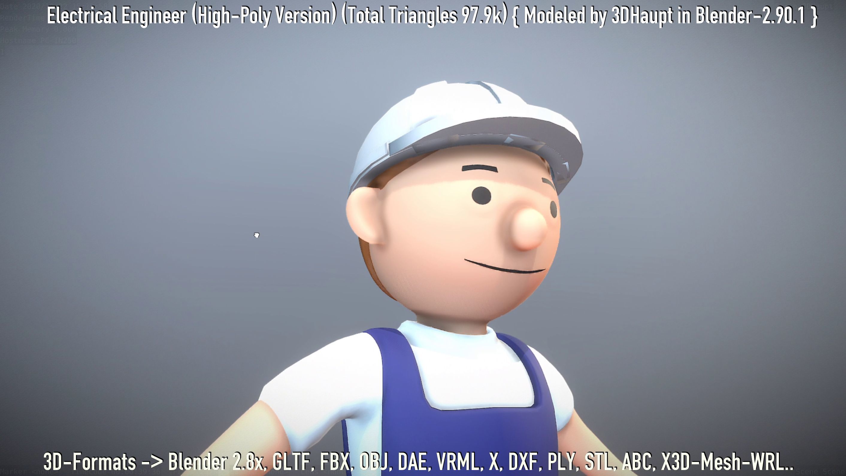 Electrical Engineer High-Poly Version Not Rigged 3D model_62