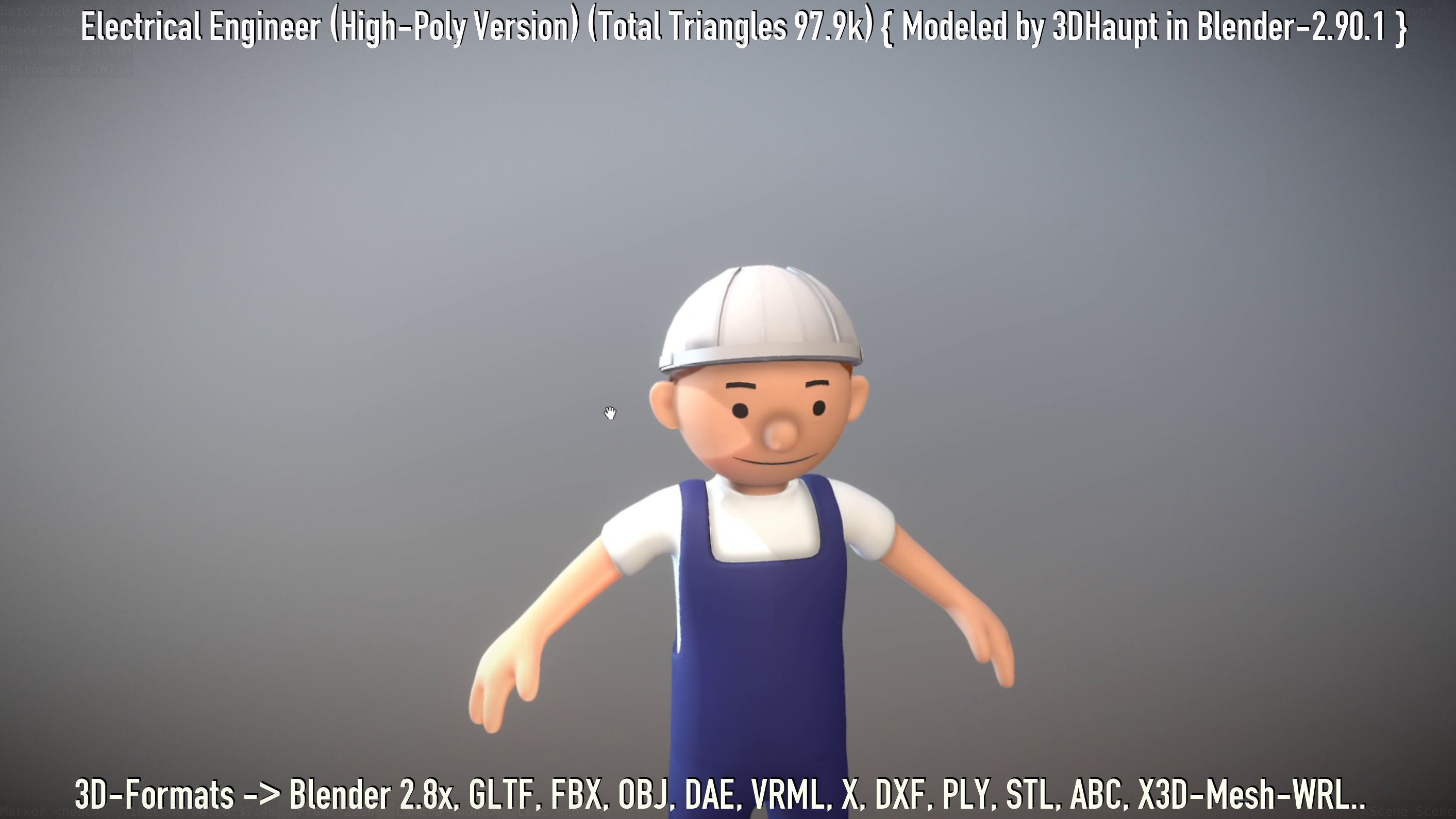 Electrical Engineer High-Poly Version Not Rigged 3D model_121
