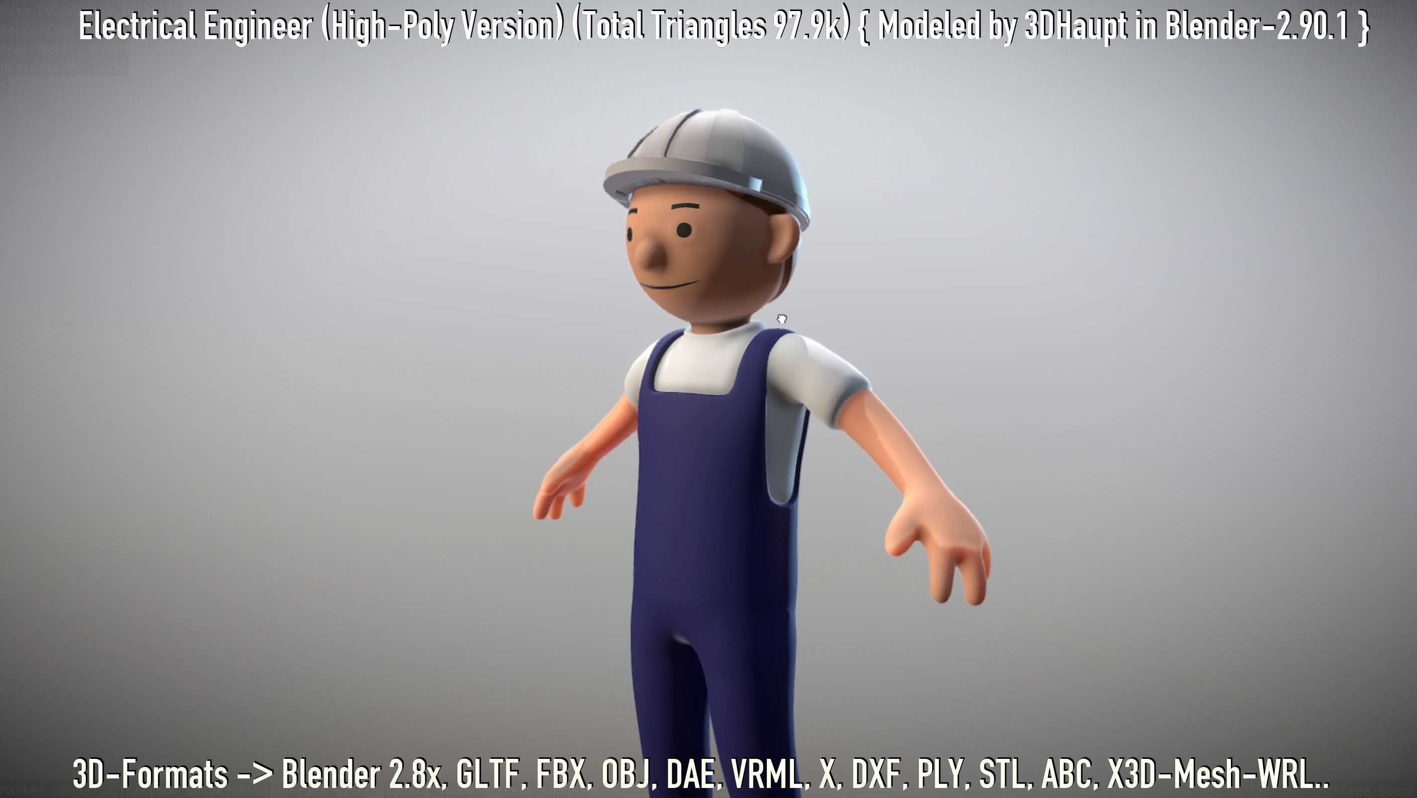 Electrical Engineer High-Poly Version Not Rigged 3D model_77