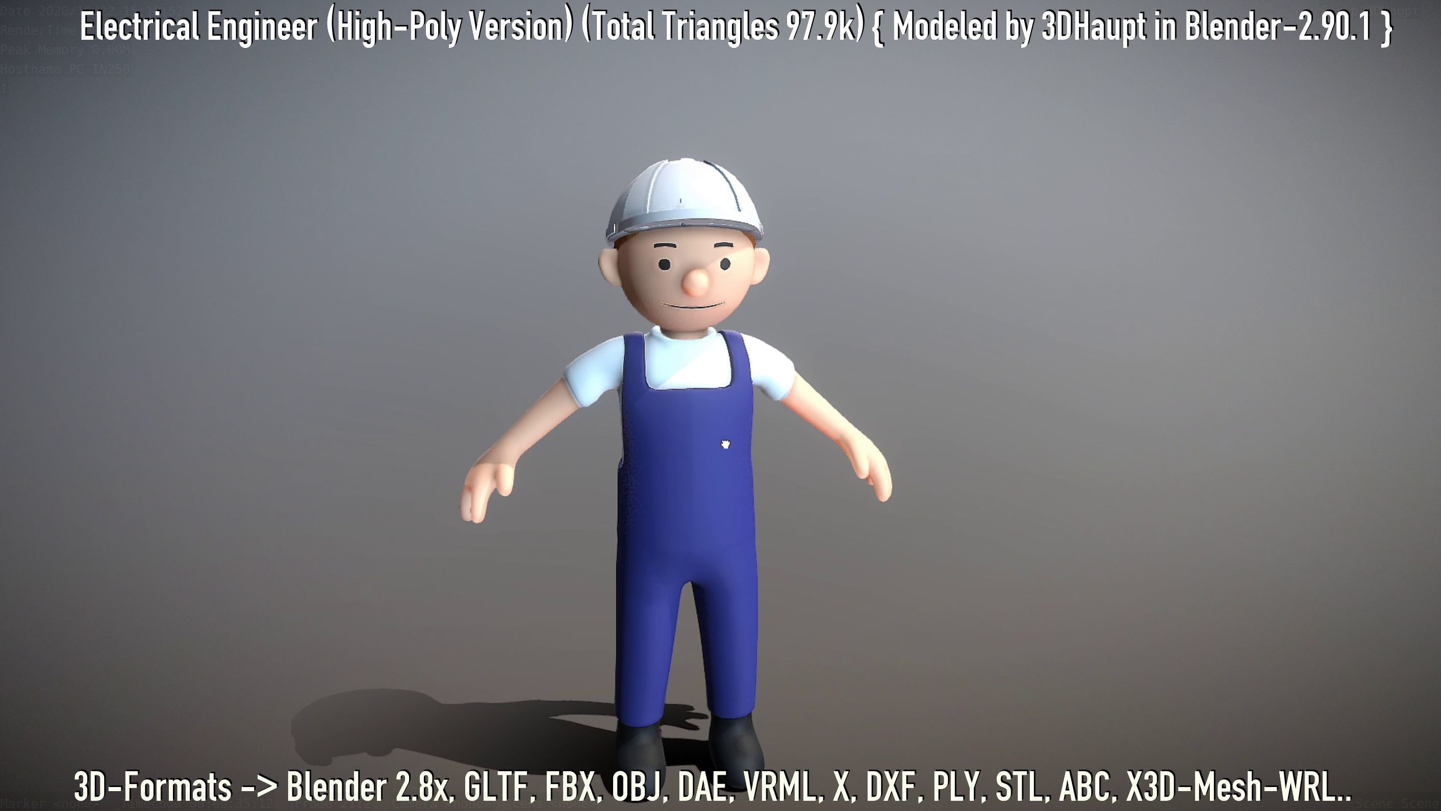 Electrical Engineer High-Poly Version Not Rigged 3D model_16
