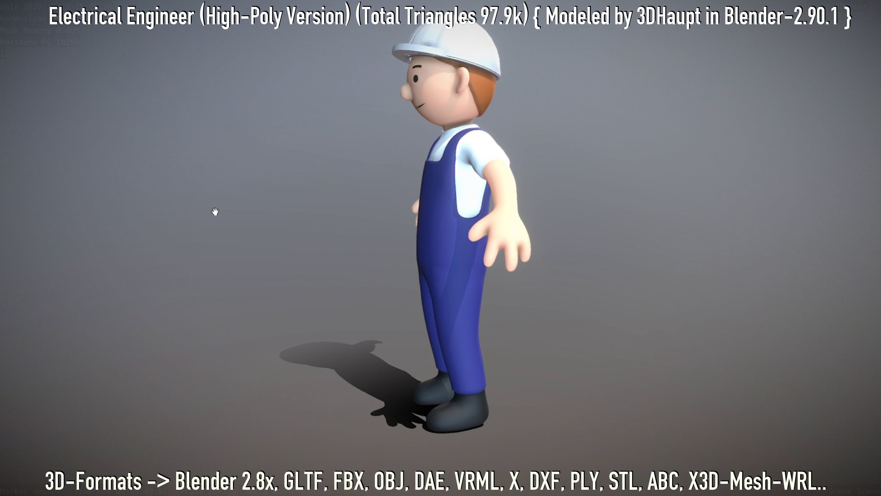Electrical Engineer High-Poly Version Not Rigged 3D model_66