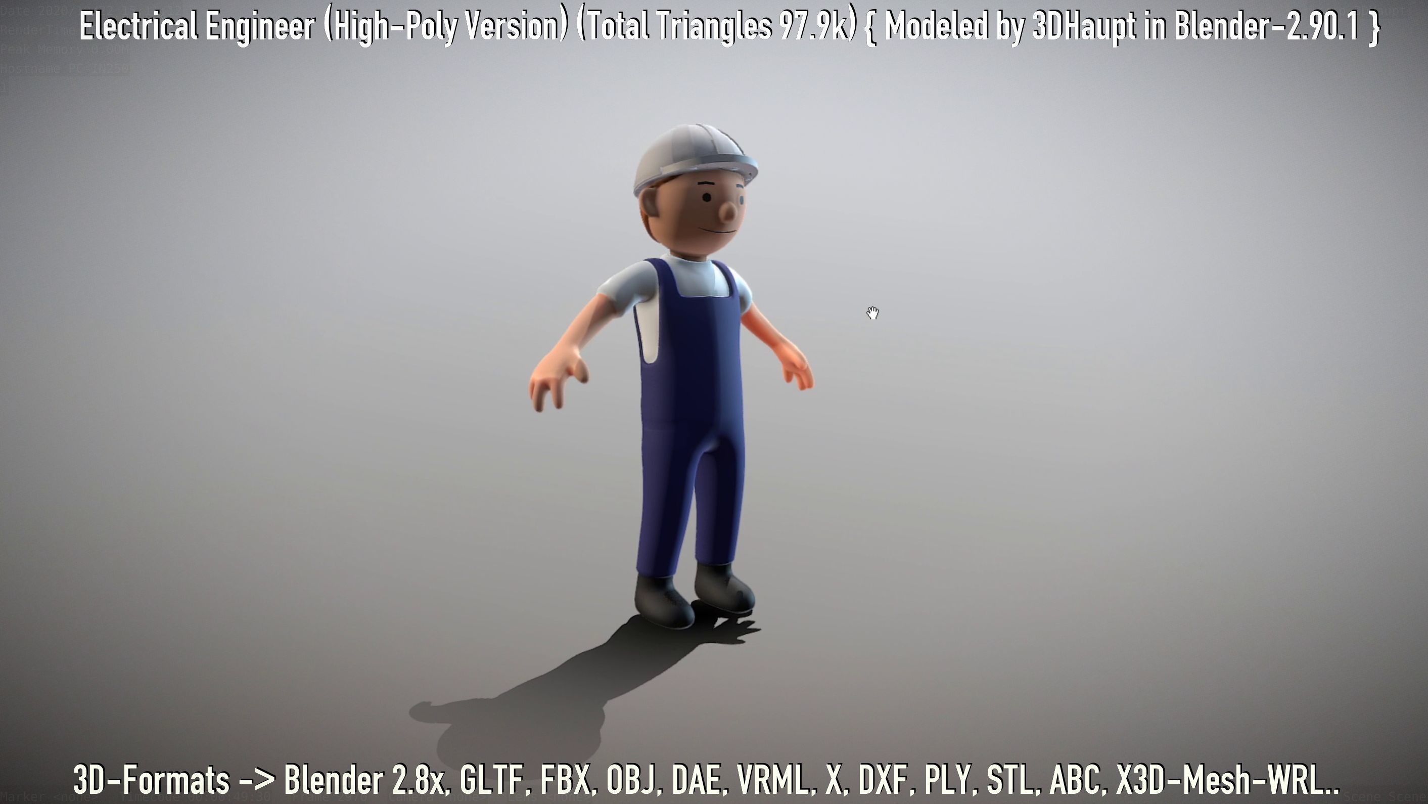 Electrical Engineer High-Poly Version Not Rigged 3D model_140