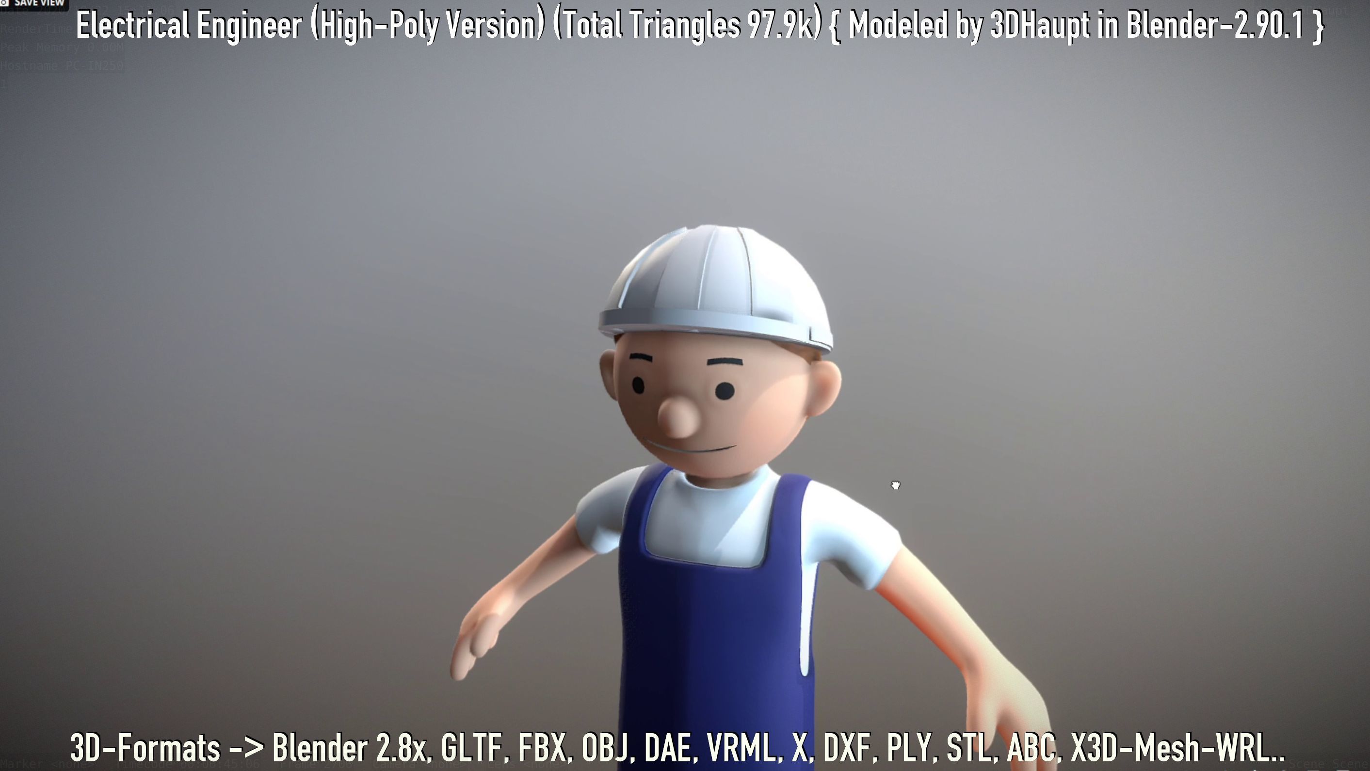 Electrical Engineer High-Poly Version Not Rigged 3D model_65