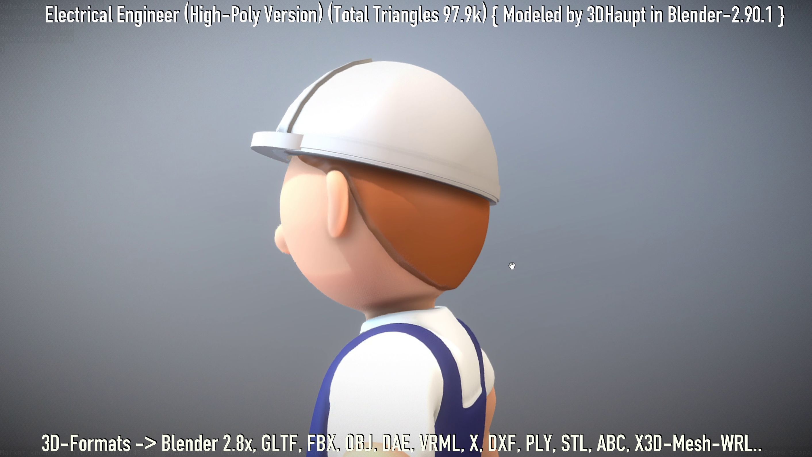 Electrical Engineer High-Poly Version Not Rigged 3D model_151