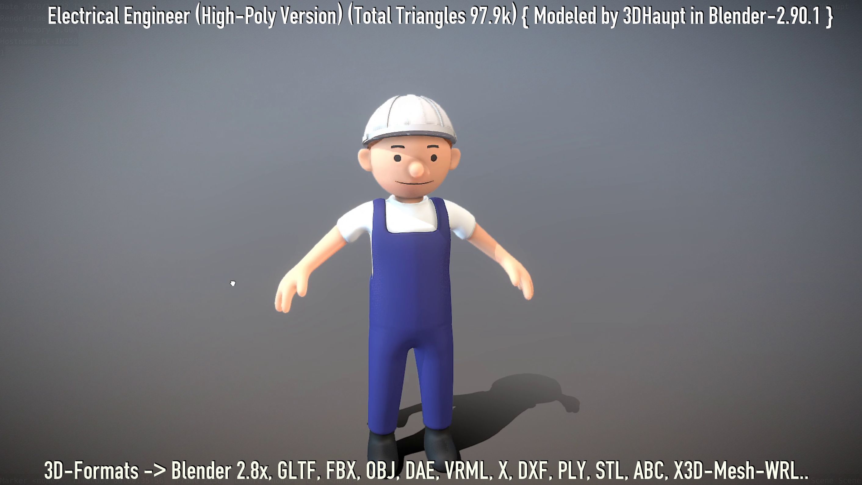 Electrical Engineer High-Poly Version Not Rigged 3D model_138