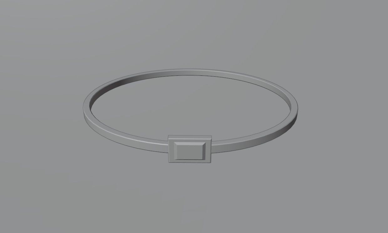 Square Gold Ring Ruby 13 - Anel rubi 3D model_14