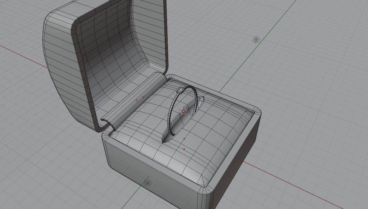 Square Gold Ring Ruby 13 - Anel rubi 3D model_18