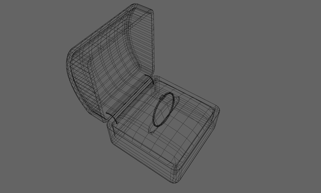 Square Gold Ring Ruby 13 - Anel rubi 3D model_20