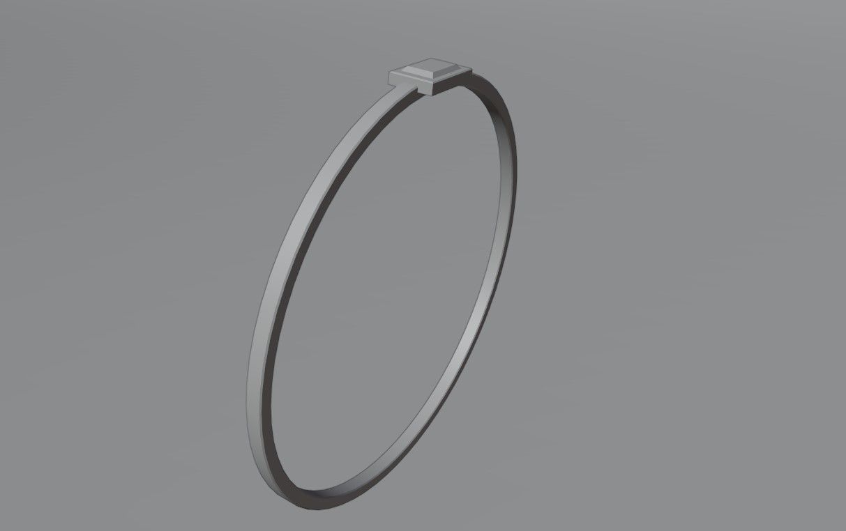 Square Gold Ring Ruby 13 - Anel rubi 3D model_15