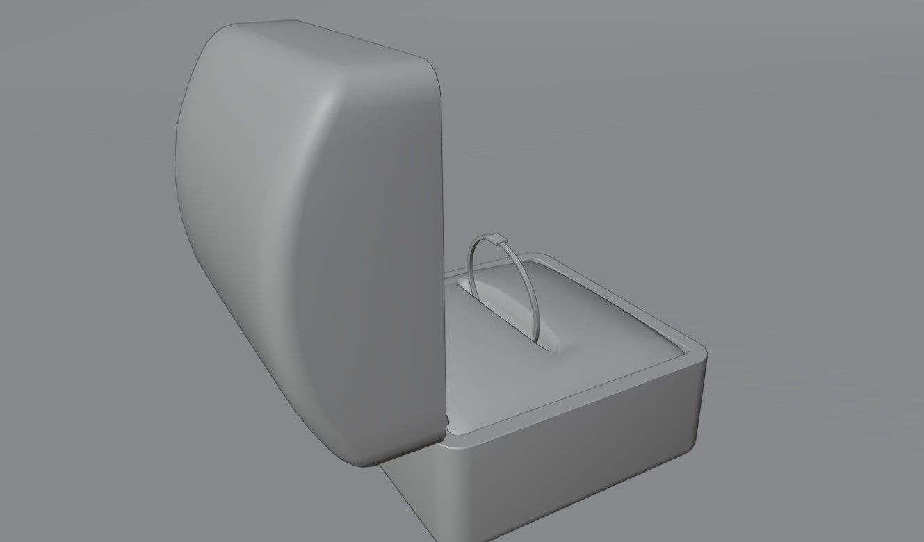 Square Gold Ring Ruby 13 - Anel rubi 3D model_17