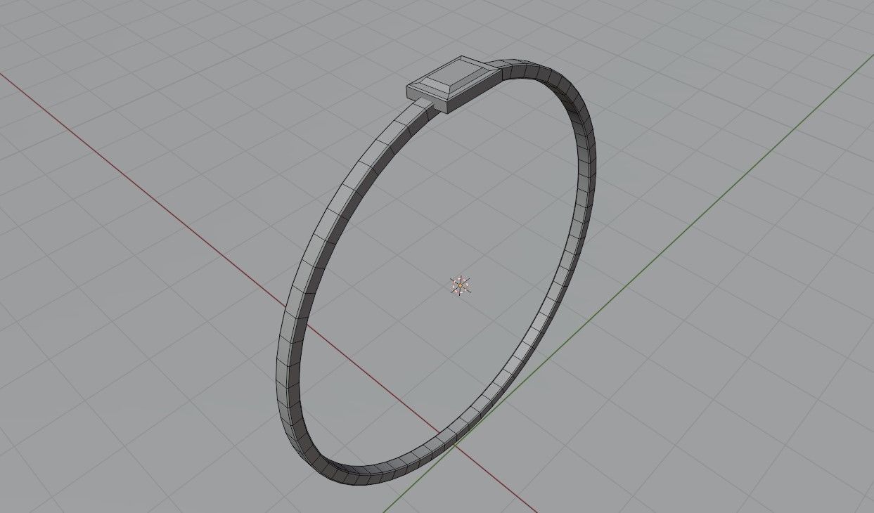 Square Gold Ring Ruby 13 - Anel rubi 3D model_19