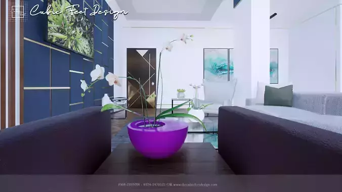 Living Area with using White Theme
