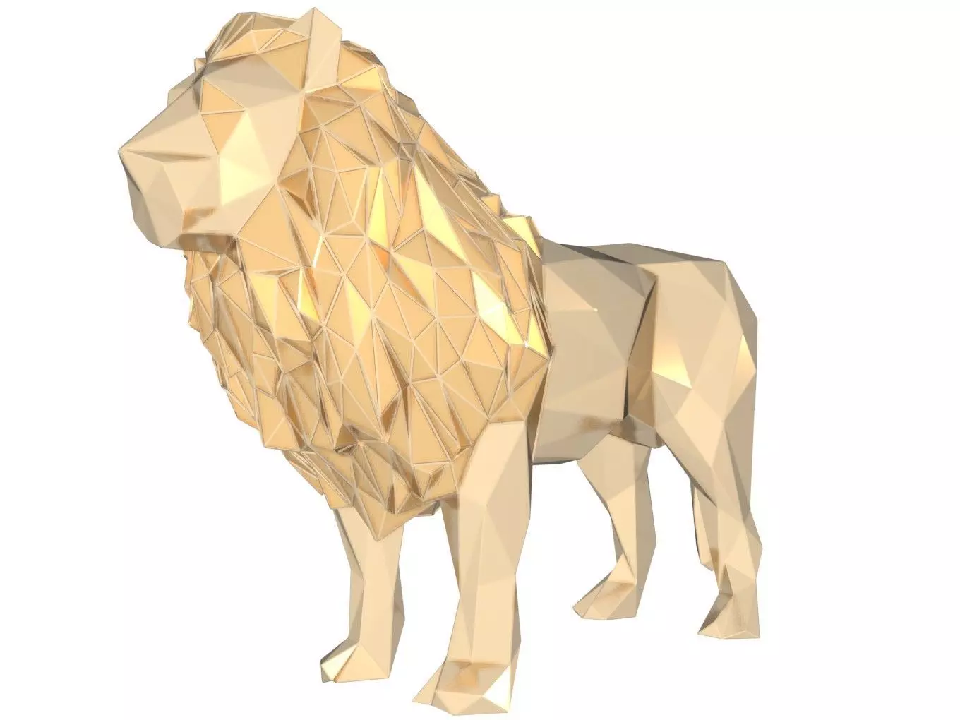 Polygonal Lion King 3D print model