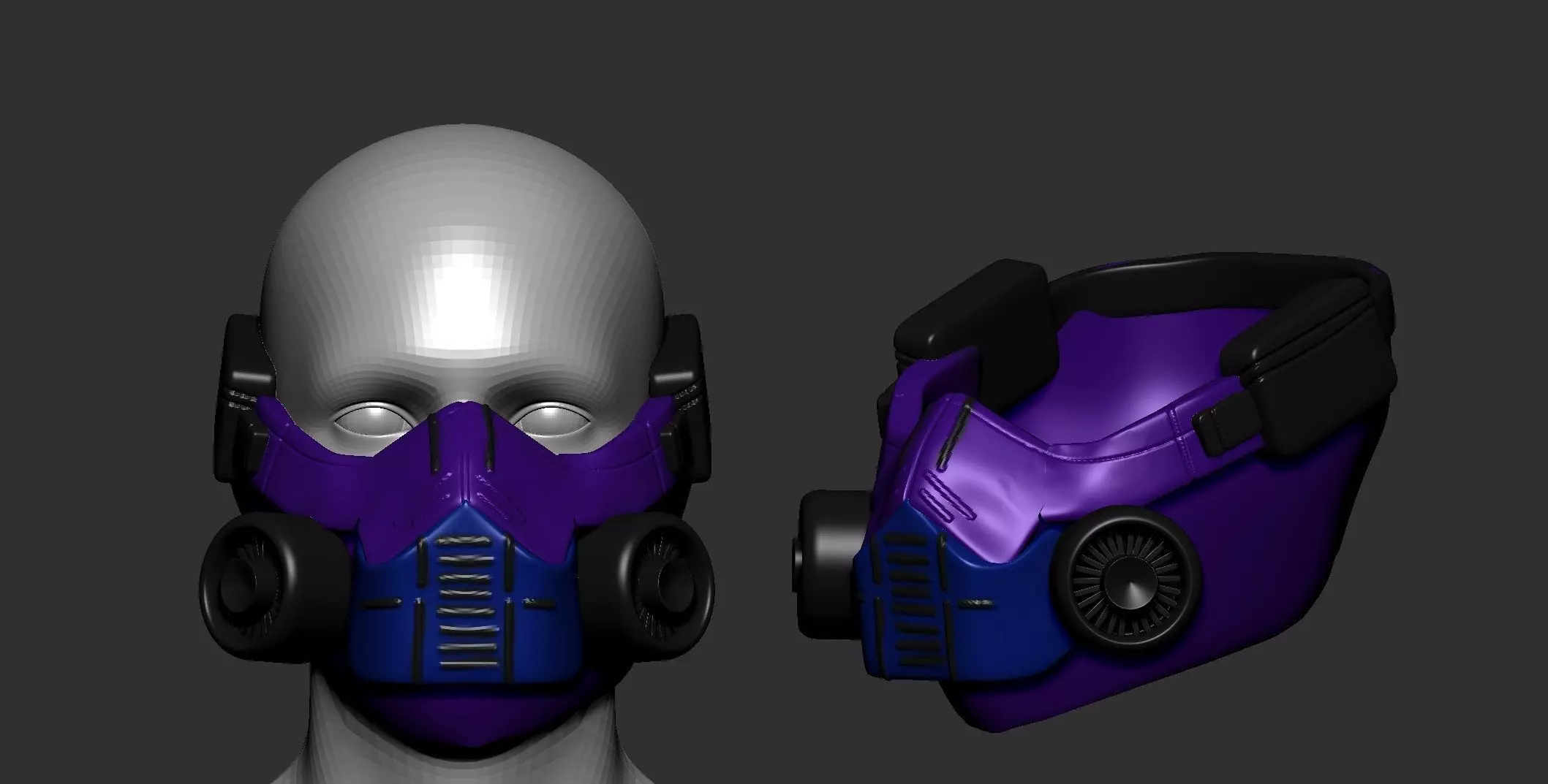 gas mask sculpt 3d printable 3D model_0