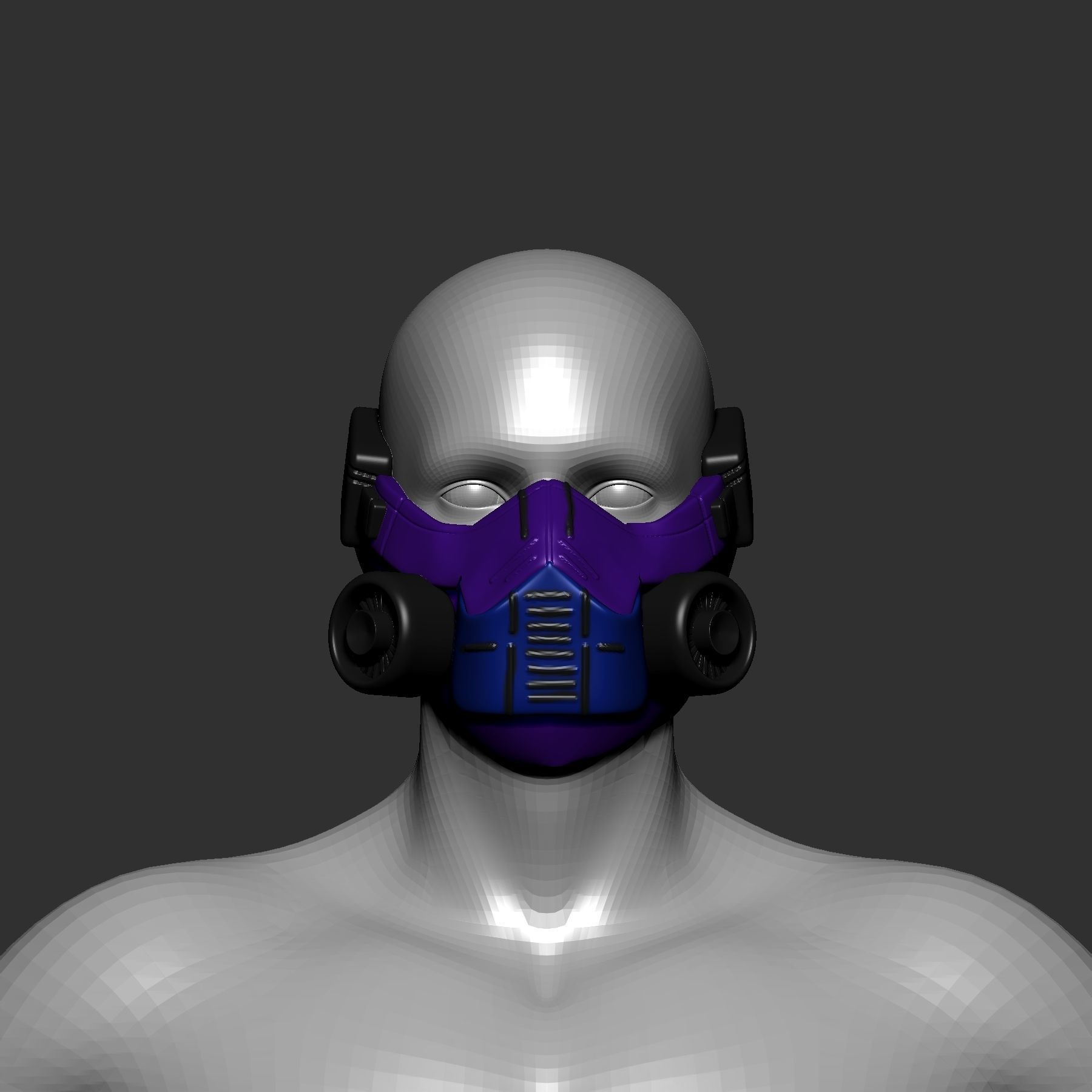 gas mask sculpt 3d printable 3D model_1