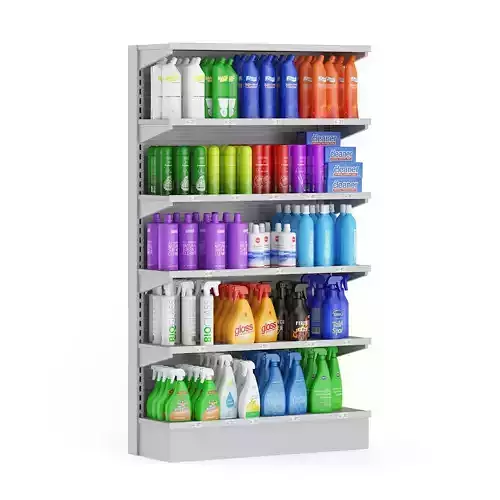 Market Shelf  Cleaning Products 3D model