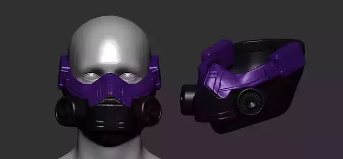 Gas mask helmet 3d model scifi sculpt