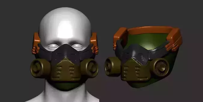 Gas mask helmet 3d model scifi sculpt