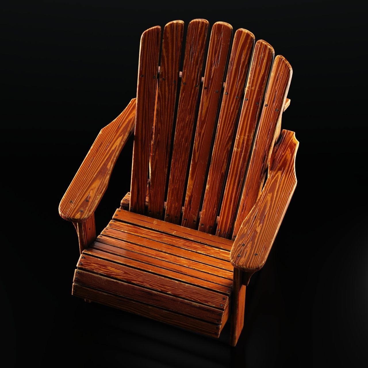 3D Adirondack Chair Model Low-poly 3D model_4