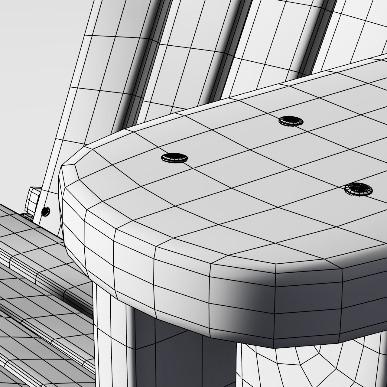 3D Adirondack Chair Model Low-poly 3D model_9