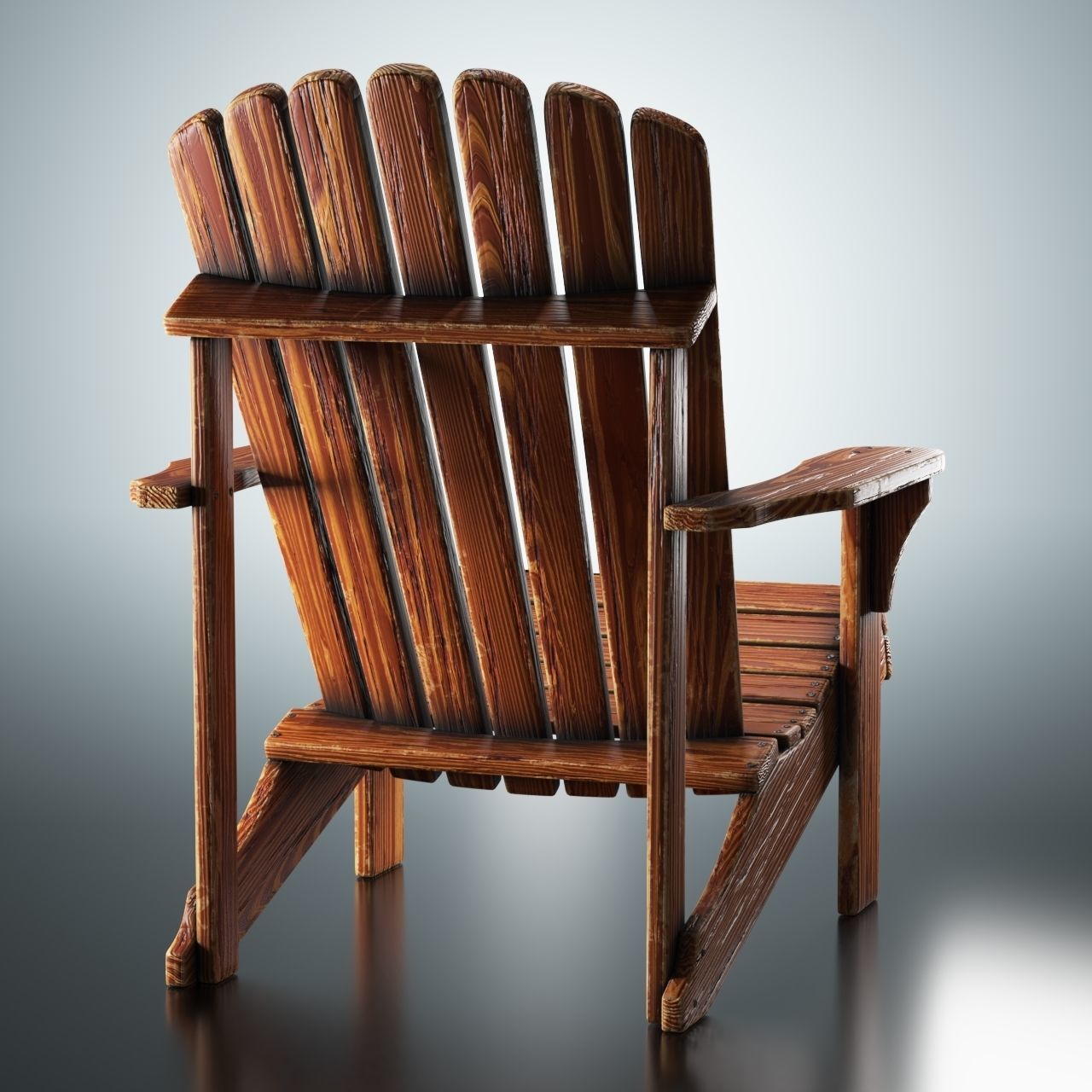 3D Adirondack Chair Model Low-poly 3D model_3