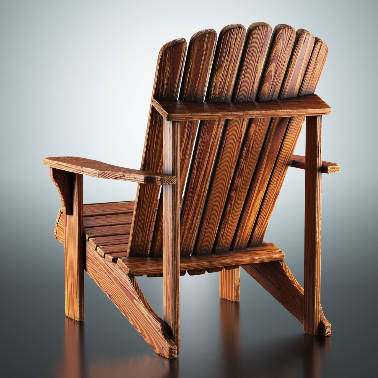 3D Adirondack Chair Model Low-poly 3D model_1