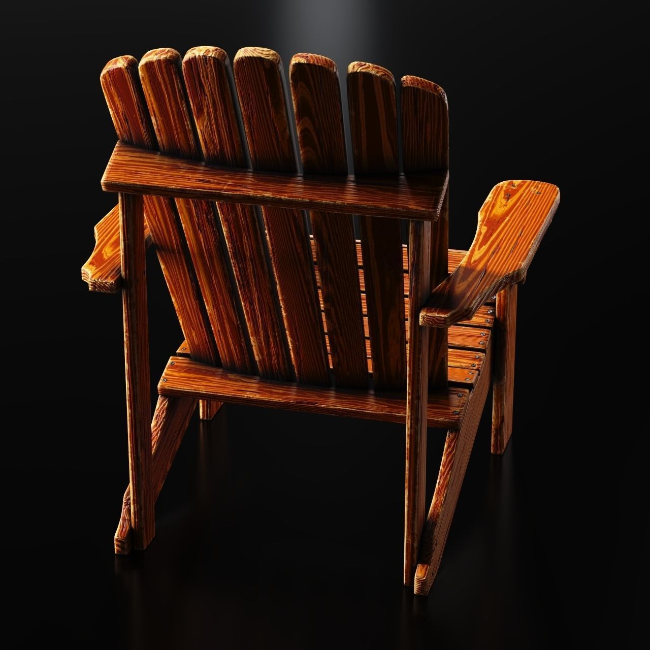 3D Adirondack Chair Model Low-poly 3D model_6