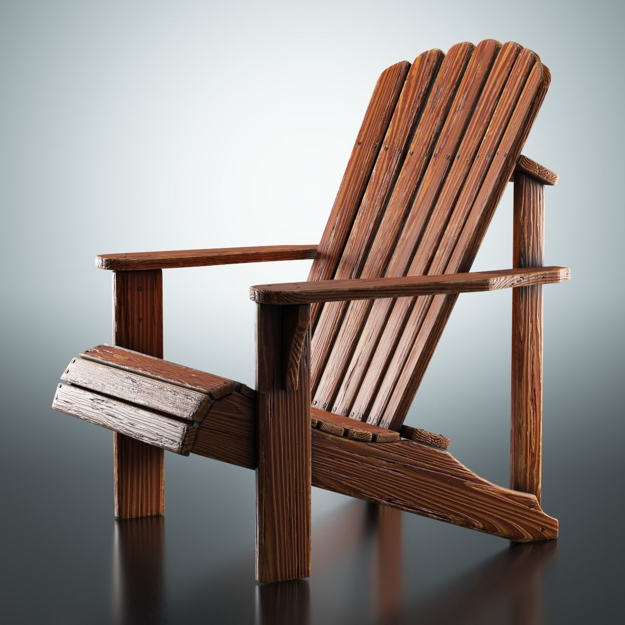 3D Adirondack Chair Model Low-poly 3D model_2